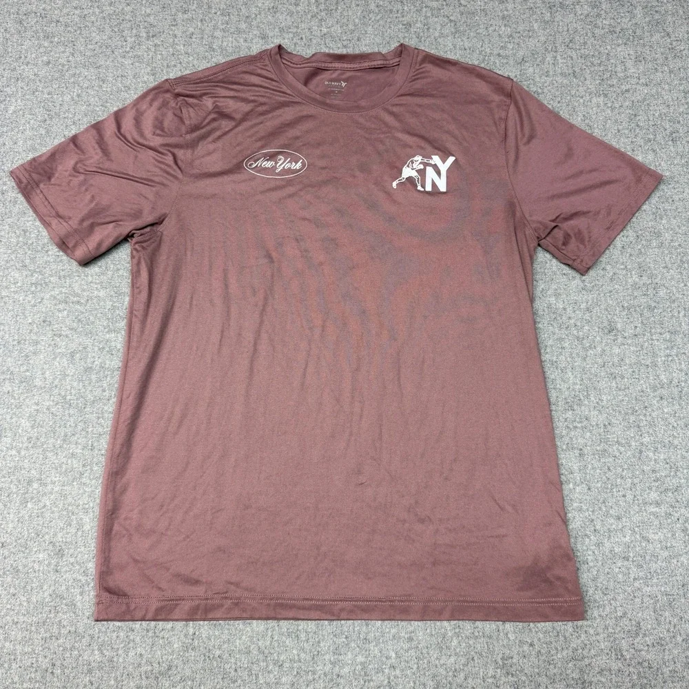Old Navy Active T-Shirt Medium Mauve NY Boxing Wellness Club Go-Dry Cool Tee